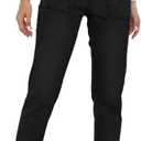 Metietila Womens Pull-on Jeans Stretch High Waisted Elastic Waist Jeans for Women Denim Joggers Pants (Large, Solid Black)