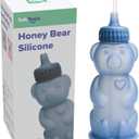 TalkTools Honey Bear Silicone Straw Cup, Dishwasher Safe Baby Drinking Bottle, Premium Food-Grade Material, Honeybear Sippy Cup for Ages 4+ Months, Kids and Toddlers (Single 8oz) (Ocean)