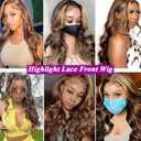Veally Body Wave Highlight Lace Front Wigs for Black Women 13X4X1 HD Transparent Lace Front Wigs with Pre Plucked Natrural Hairline and Baby Hair for Women (Brown Mix Blonde)