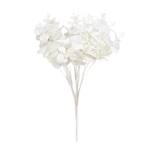 BooGaeio Artificial Eucalyptus 5Stems Fake Floral Home Wedding Table Decor, White Pack of 2