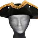 Rubies Black Tricorn Pirate Hat for Adults, Men's No Size