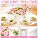 Domensi 6 Sets Wedding Floral Centerpiece for Table Decor, Artificial Peonies Silk Flowers Bouquet with Flower Foam and Metal Vase Faux Floral Arrangement for Bridal Shower Tea Party (Light Pink)