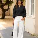 ZAFUL Womens Fall Cable Knit Sweaters Long Sleeve V Neck Chunky Casual Pullover Tops 2025 Fashion Clothes Winter Trendy (L)