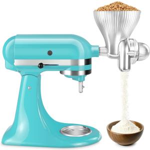 Grain Mill Attachment for Kitchenaid Stand Mixer, Kitchen Aid Accessories and Attachments Flour Mill, Mixer Attachment Wheat Grinder Fit for Grinding Wheat, Corn, Oats, Buckwheat and Other Cereals (Slive) Grain Mill Attachment for Kitchenaid Stand Mixer, Kitchen Aid Accessories and Attachments Flour Mill, Mixer Attachment Wheat Grinder Fit for Grinding Wheat, Corn, Oats, Buckwheat and Other Cereals (Slive)