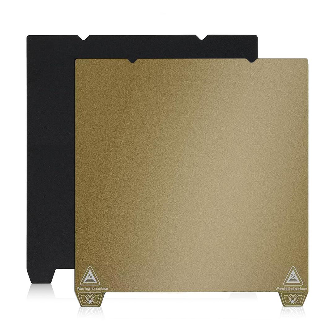 PEI Sheet 235mmx235mm and Magnetic Sticker with Adhesive, Smooth Build Plate for Creality Ender 3/Ender 3 Pro/Ender 3 V2/Ender 3 S1/Ender 3 S1 pro/Ender 3 neo/3 v2 neo/Ender 5/5 Pro 3D Printers (235*235mm Pei Gold)