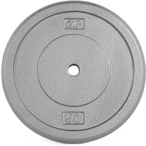 CAP Barbell Cast Iron Standard 1-Inch Weight Plates, Gray, Single, 50 Pound