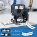 Rhino 5200 Tape Compatible with Dymo 18445 Permanent Vinyl Tape 19mm 3/4 Inch Industrial Rhino Label, Work for Dymo Rhino 4200 5000 5200 6000 Label Maker Refills, 4 Pack