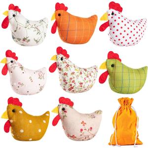 8PCS Chicken Bean Bags Toss for Kids, Nylon Cornhole Bean Bags for Tossing with 1 Carry Bag, Hen Bean Bags for Cornhole Toss Game Set, Party Favor, Carnival Game, Outdoor Toys Supplies
