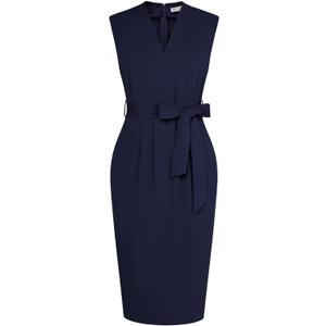 GRACE KARIN Women's Business Dresses Sleeveless V Neck Bodycon Sheath Dress Zipper Up Office Work Dress with Pockets (XX-Large)