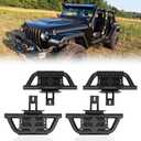 EZ Side Steps Fit for 2018-2025 Jeep Wrangler JL 4 Doors Running Boards 350 LBS One-Person Installation (NOT for Rock Rails)