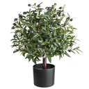 25.5” Tall Artificial Topiary Ball Olive Tree with Leaves and Fruits, Olive Boxwood Topiary Ball Potted Bushes UV Resistant Potted Plants for Garden Indoor Outdoor Home Decor