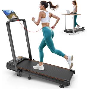 Walking Pad with 10% Incline, Upgrade 3.5HP Low Noise Treadmill with Handle Bar, Rayspace Portable Under Desk Treadmills for Home/Office, 350lbs Capacity, Remote Control & Transparent LED Display