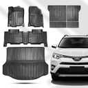 Vanseno Car Floor mats and Cargo Liners Set Black Compatible for 2014-2023 Jeep Cherokee 2Row Floor Mat & Trunk Mats All Weather Rubber Mats Liner (Not Fit Grand Cherokee&No Latittude)