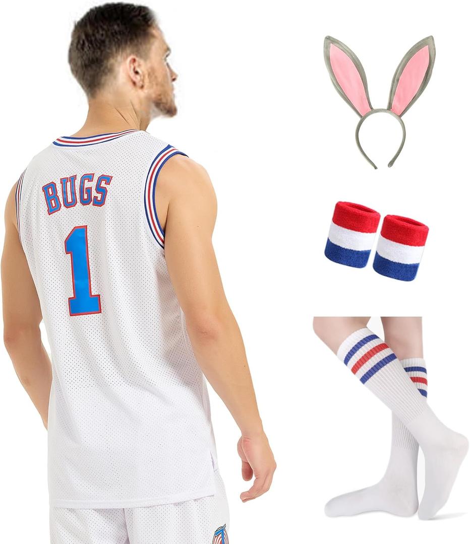 Men's Basketball Jersey Lola 10 Bugs 1 Space Movie 90S Hiphop Clothing Shirt for Cosplay