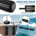 Boat Fenders 4 Pack 10 x 28 Inches Ribbed Center Hole Boat Fenders Bumpers for Docking, Comes with 4 Lines and Pump to Inflate