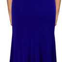 WOOSEA Women's High Neck Split Bodycon Mermaid Evening Cocktail Long Dress (S)