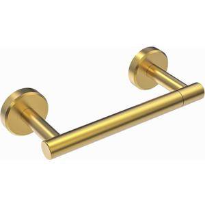 Gold Toilet Paper Holder SUS304 Stainless Steel Double Post Pivoting Toilet Paper Roll Holder Wall Mounted Toilet Tissue Holder for Commercial Bathroom RV Brushed Brass Finish