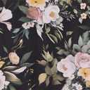 Abyssaly Floral Peel and Stick Wallpaper Dark Wildwood Stick on Wallpaper Vinyl Self Adhesive Removable Vintage Contact Paper Waterproof Wallpapers for Bedroom Bathroom Drawer Decor 17.3" x 118" (Black Pink White)