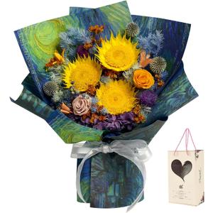 Cooeach Preserved Flowers Bouquet – Forever Real Roses, LongLasting Flowers for Delivery | Birthday Gifts for Women, Mom, Wife, Friend | Ideal for Anniversary, Mother’s Day, Graduation (Sunflower)