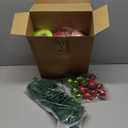 28 Pcs DIY Christmas Decor Mesh Entryway Garland Decoration Metallic Mesh Ribbon Red Christmas Balls Ribbon Pine Needles Garlands Chenille Stems for Xmas Door Holiday Wreath (Stylish Style)