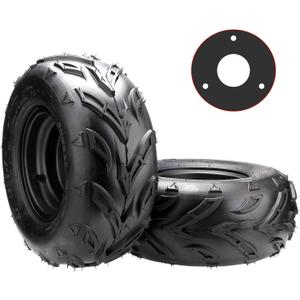 16x8-7 ATV Wheels, 3 lug 16x8-7 Tubeless Tires for Kazuma Quad ATV Go Kart UTV 125cc 150cc Off Road Tyres 3 Holes Rim set of 2