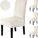 Qianmew 4 Beige Chairs Covers 20x7x21