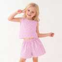 Toddler Girls Clothes Summer Outfits 2 Pcs Cute Girl Clothing Tops Matching Bottoms Casual Playwear Sets 3-8T (Pink)