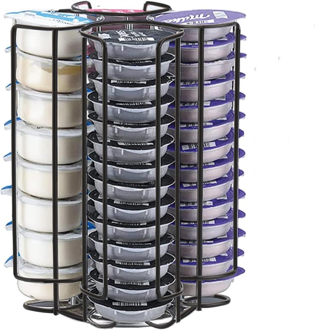 Frcctre Cocktail Capsules Holder, Storage Carousel Bartesian Cocktail Capsule Holder Coffee Pods Holder Tower Stand Rack, Metal Wire Coffee Capsule Storage Organizer, Hold Up to 32 Capsule Pods