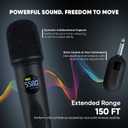 Bowens Wireless Microphone System – Karaoke Microphone Wireless with Receiver, Echo Control, LCD Display, USB-C Charging, 6.35mm Adapter – Cordless Mic for Singing, Speaking Parties, Events