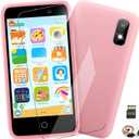 MINIBEAR Kids Toy Smartphone, 3.97" Toddler Dual Camera Learning Toys, 201+ Educational Games Play Phone No WiFi for Girls Boys 312 Christmas Birthday Gifts with 32g SD Card (Pink)