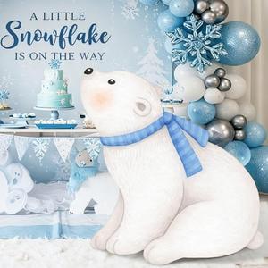 Colingmill Winter Onederland 1st Birthday Boy Decorations Polar 3ft Bear Cardboard Cutouts Baby Its Cold Outside Polar Bear Theme Birthday Party Decor for Winter Photo Booth Props