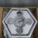 Antique White Semi Flush Mount Ceiling Light, Modern Foyer Lighting Fixture, 4-Light Metal Ceiling Lamp, Small Farmhouse Chandelier for Hallway Entryway Porch Bedroom Kitchen