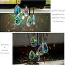 HDCRYSTALGIFTS 12 Pieces 50mm Crystal Prisms Chandelier Colorful Bauhinia Ornament Pendants Rainbow Maker Hanging Prisms for Wedding Party Christams Tree Garlands Decoration DIY Jewelry