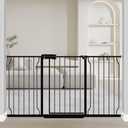 Fairy Baby Extra Wide Baby Gate for Doorways Auto Close Safety Gates for Bedroom, Fits 57.5 Inch to 62 Inch with Pressure Mounted Extention Kit, Black