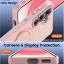 HuwaiH Magnetic Stand for Samsung Galaxy S25 Case, Military-Grade Protection, Anti-Fingerprint Anti-Scratch Translucent Matte Phone case for Samsung Galaxy S25(Pink)