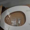 Mayfair Padded Toilet Seat, Cushioned Soft Vinyl over Wood Core Seat, Secure Hinges, Easy Clean, Made in USA, Elongated, White