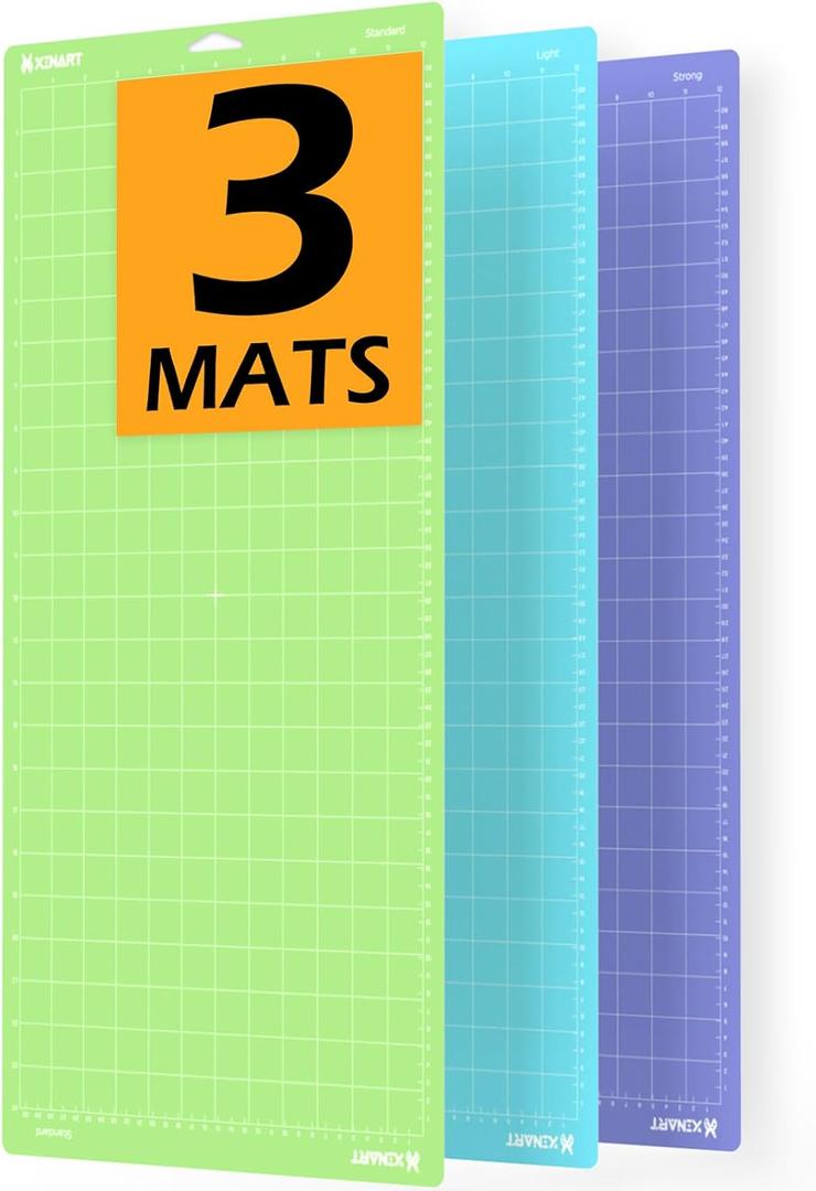 Xinart Cutting Mats for Cricut Maker 3,Maker,Explore 3,Air 2,12x24 inch Variety Replacement Cut Mat Compitable with Cricut Machines 3 Mats