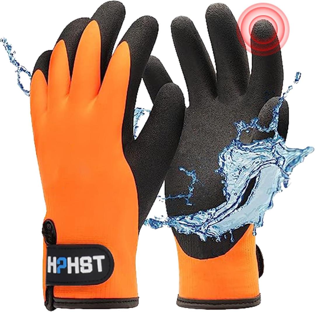 Waterproof Work Gloves for Men and Women, Winter Work Gloves for Cold Weather Gloves, Touchscreen  (Small, Orange)