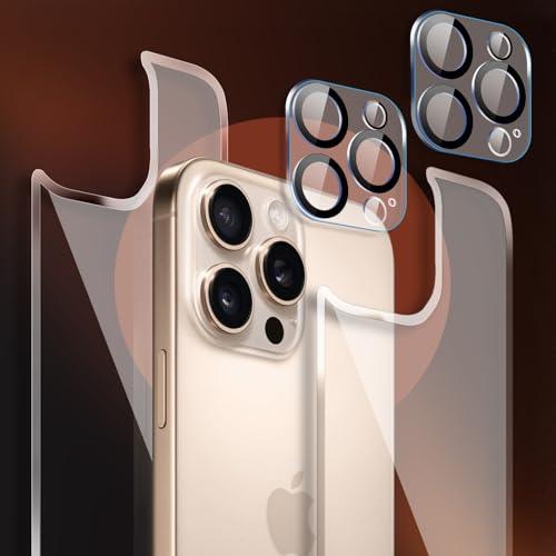 Malphiace for iPhone 16 Pro Max Back Glass Protector and Camera Lens Protector(2+2Pack), iPhone 16 Pro Max Camera Lens Protector and Back Screen Protector Rear Tempered Glass for 16 Pro Max (6.9 inch)