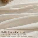 Naturoom Extra Long Linen Curtains 134 Inch for Living Room Cream Beige, 52"W x 134"L
