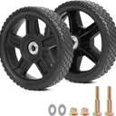 8 Inch Lawn Mower Wheels Kits Universal 8" Push Mower Wheels with 1/2" Bearing, Bolts & Nuts, Plastic Replacement Tires for Most Standard Garden Tiller, Pressure Washer, Handtruck, 2 Pack