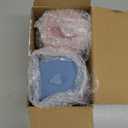 2 Pack Reusable Boba Tea Cups, 24oz Iced Coffee Cup with Straw and Lid, Leakproof Clear Plastic Cups Tumbler, Double Wall Insulated Smoothie Tumbler, Wide Straw for Bubble Tea, Pink and Blue (Grey Blue and Ash Rose)