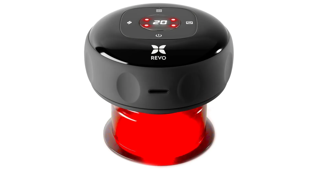 REVOMADIC REVO The Original 4-in-1 Smart Cupping Therapy Massager, Red Light Therapy for Targeted Pain Relief, Knots, Aches, Muscle Soreness, Circulation & Tighter Skin, Portable Cupping Kit