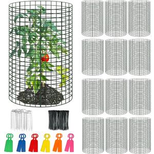 12 Packs Metal Wire Plant Protectors from Animals 24"x 12" Mesh Plant Cage Large Wire Plant Cages for Shrubs Vegetables Flowers (Large)