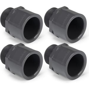 4 Pcs 1 Inch PVC Pipe Fitting Male Adapter Schedule 80 Socket x Npt Compatible with 836 Series Heavy Duty Industrial Grade Corrosion Resistant Plumbing Irrigation Connector for Water