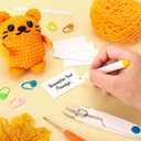 Crochet Kit for Beginners Kids Birthday Valentine's Day Teens Adults Custom Birthday DIY Gifts for Women Daughter Granddaughter Friend Cat Crochet Kits with Step-by-Step Video Tutorials(40%+ Yarn)