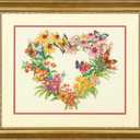 Dimensions 70-35336 'Wildflower Wreath' Counted Cross Stitch Kit for Beginners, 14 Count Ivory Aida Cloth, 11'' x 14''