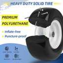 13x6.50-6 Flat Free Lawn Mower Tire and Wheel, Solid Smooth Zero Turn Mower Front Tire Assembly, with 3/4" & 5/8" Bearing, 4"-6.5" Centered Hub, Compatible with Lawnmower Garden Tractor, 2 Pack