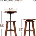 DJAR Wooden Drafting Stool, Beech Wood, Artist Stool Chair with Adjustable Height, Supports Up to 180 Lbs, for Artists, Home, Kitchen, or Office, Walnut, 19.09 inches x 12.6 inches