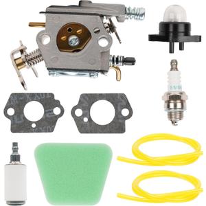 BlueStars 1950 2050 2150 Carburetor Kit - Compatible with Poulan Chainsaw 1900 2055 2175 2350 2450 2550 262 Wild Thing 545081885 530069703 C1Q-W8 C1Q-W14 WT-891 WT-324 Air Filter Fuel Line Spark Plug